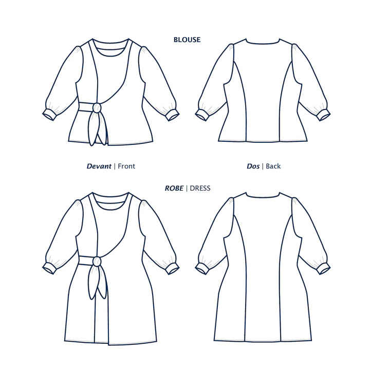 OXANA Blouse et Robe patron de couture pochette - Les lubies de Cadia Patron de couture Les lubies de Cadia | Gaspard et Léonie Tissus en ligne et Mercerie à Toulouse