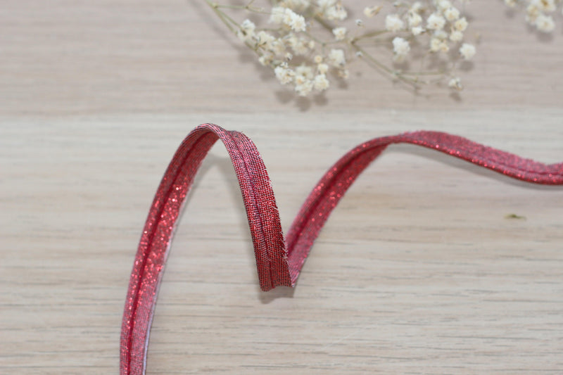 Passepoil Lamé rouge 10mm Col: 5181 - L'atelier de Gaspard et Léonie