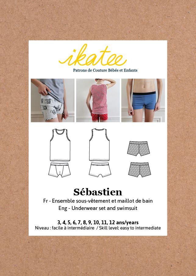 Patron SEBASTIEN Enfant Sous-vêtements et Maillot de bain - L'atelier de Gaspard et Léonie