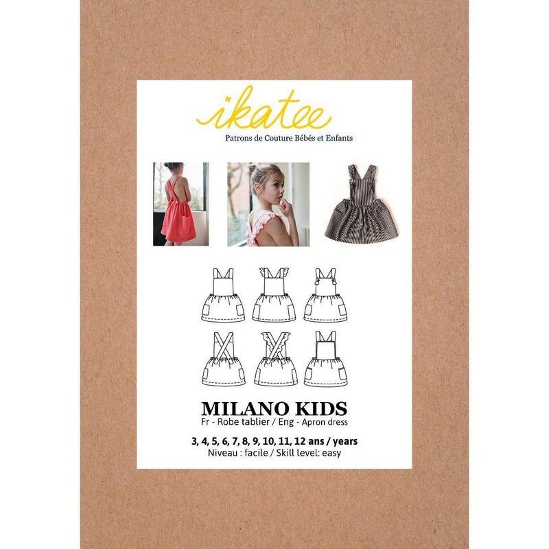 Robe tablier MILANO KIDS patron de couture pochette IKATEE Patron de couture Ikatee | Gaspard et Léonie Tissus en ligne et Mercerie à Toulouse