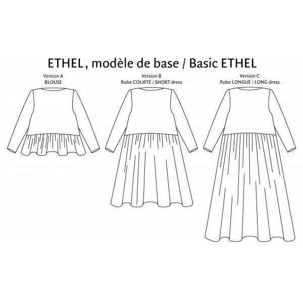 Robe/Blouse ETHEL Patron de couture pochette - L'atelier de Gaspard et Léonie