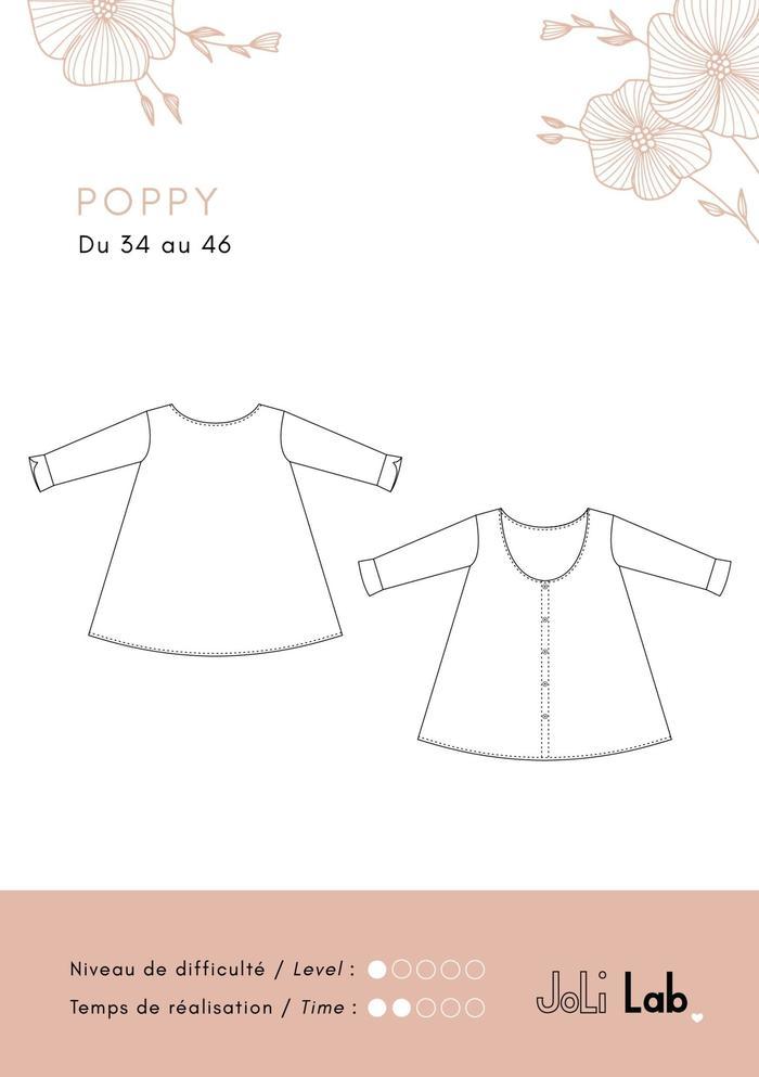 Robe/Blouse POPPY - Patron de couture pochette Patron de couture JOLI LAB | Gaspard et Léonie Tissus Mercerie Toulouse