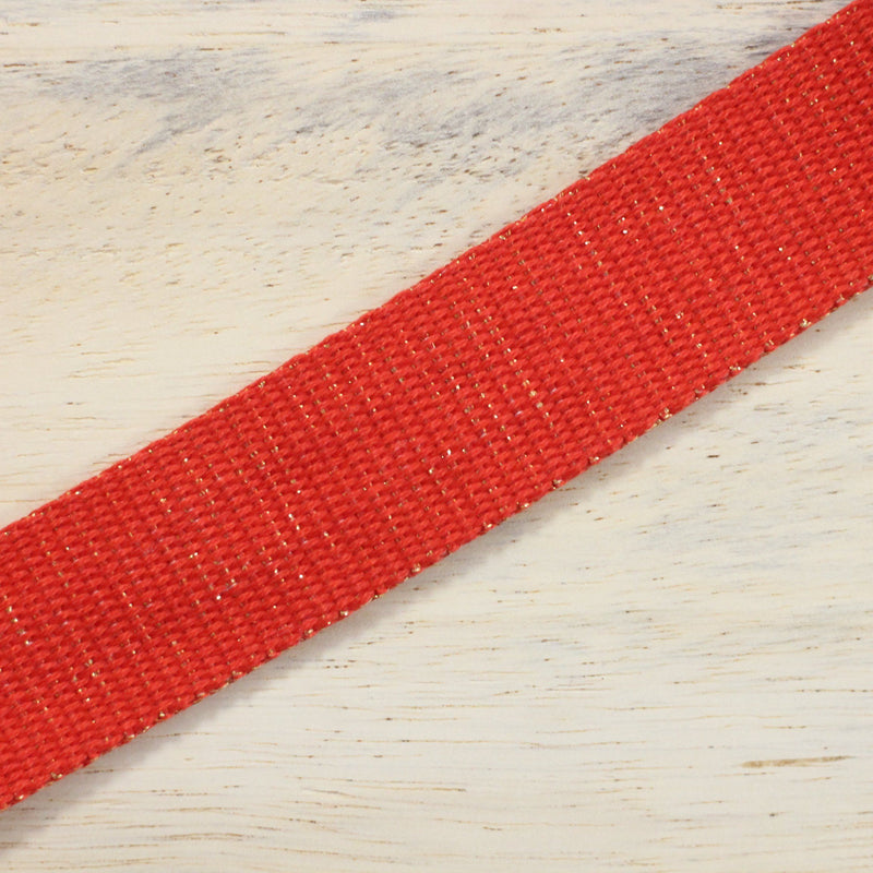 Sangle Métallisée Rouge/Or (Vendu x10cm) Mercerie Sélection Gaspard & Léonie | Gaspard et Léonie Tissus Mercerie Toulouse