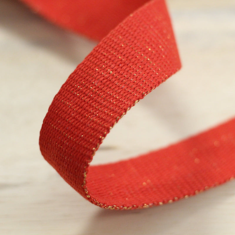 Sangle Métallisée Rouge/Or (Vendu x10cm) Mercerie Sélection Gaspard & Léonie | Gaspard et Léonie Tissus Mercerie Toulouse
