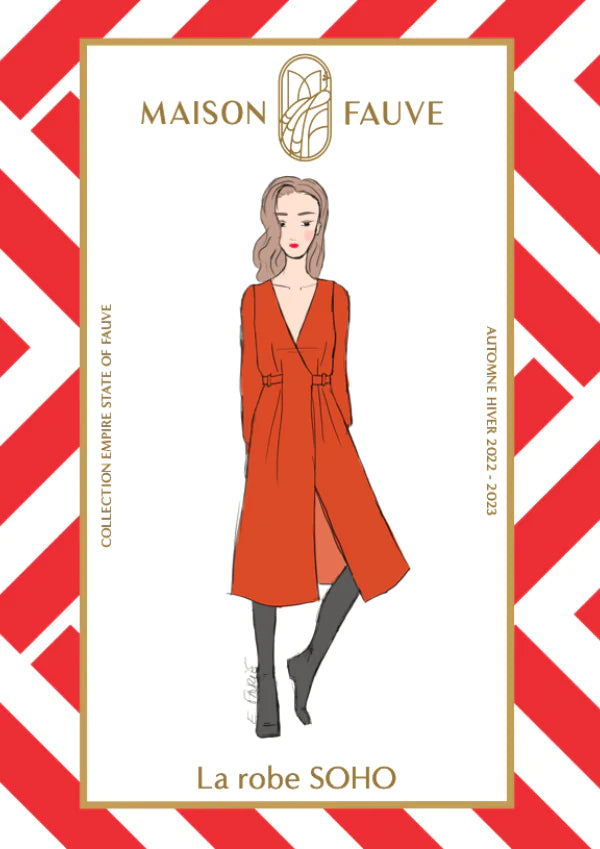 SOHO robe portefeuille patron de couture pochette - MAISON FAUVE Patron de couture MAISON FAUVE | Gaspard et Léonie Tissus en ligne et Mercerie à Toulouse