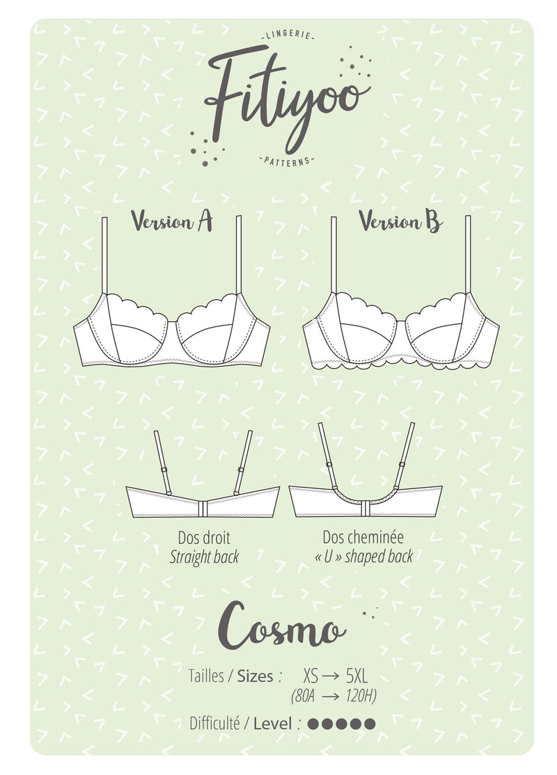 Soutien-Gorge COSMO - Patron de couture pochette FITIYOO Patron de couture Fitiyoo | Gaspard et Léonie Tissus en ligne et Mercerie à Toulouse
