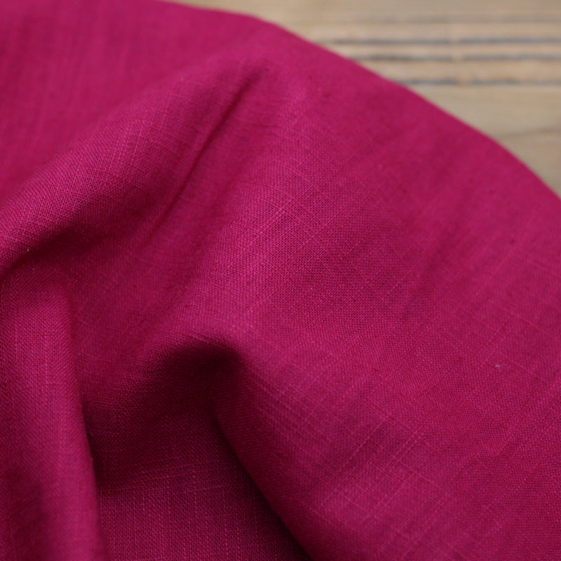 Tissu 100% Lin Lavé Uni - Framboise (Vendu x10cm) Tissus Sélection Gaspard & Léonie | Gaspard et Léonie Tissus en ligne et Mercerie à Toulouse