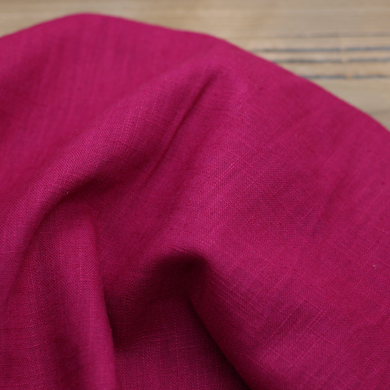 Tissu 100% Lin Lavé Uni - Framboise (Vendu x10cm) Tissus Sélection Gaspard & Léonie | Gaspard et Léonie Tissus en ligne et Mercerie à Toulouse