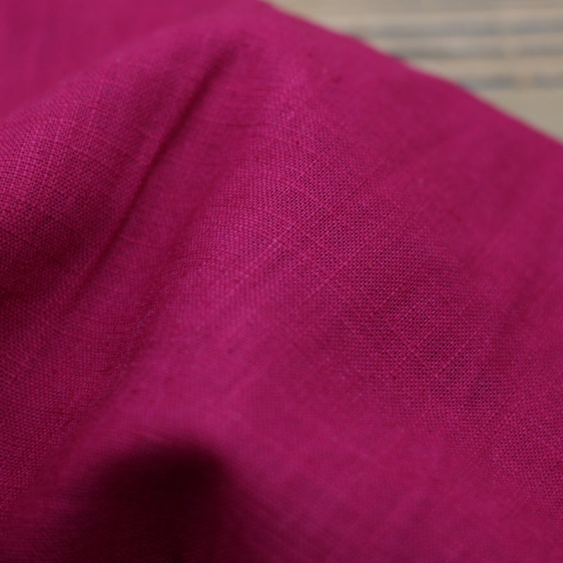 Tissu 100% Lin Lavé Uni - Framboise (Vendu x10cm) Tissus Sélection Gaspard & Léonie | Gaspard et Léonie Tissus en ligne et Mercerie à Toulouse