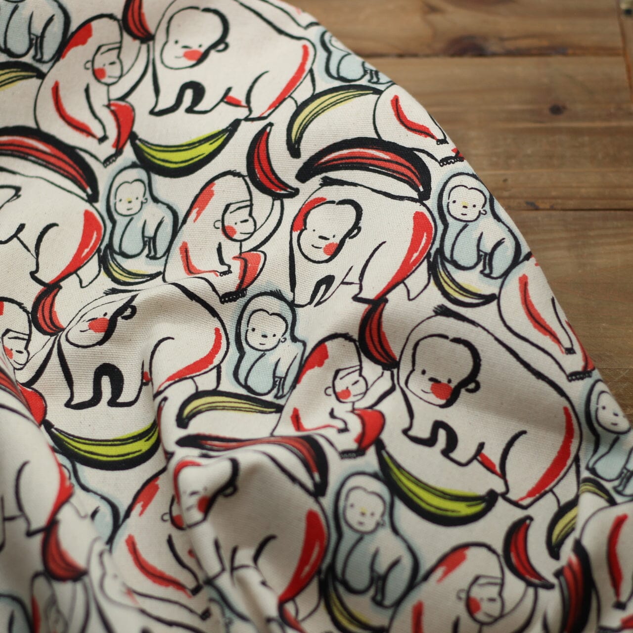 Tissu Canvas Toile de Coton - APES and BANANAS | KATIA Fabrics (Vendu x10cm) Tissus katia Fabrics | Gaspard et Léonie Tissus en ligne et Mercerie à Toulouse