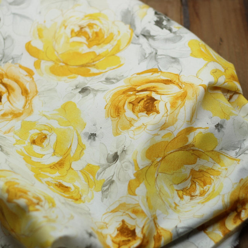 Tissu coton - CABBAGE ROSES YELLOW- Michael MILLER Fabrics (vendu x10cm) Tissus Michael MILLER Fabrics | Gaspard et Léonie Tissus en ligne et Mercerie à Toulouse