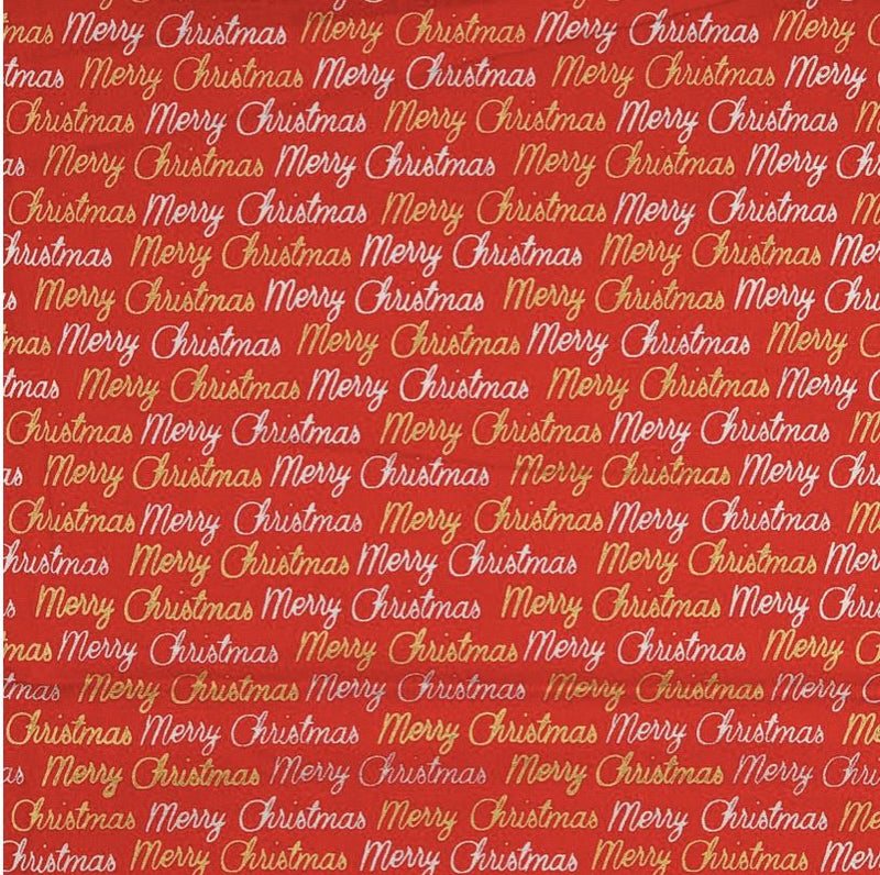 Tissu coton de NOEL - Merry Christmas Glitter - Rouge (Vendu x10cm) Tissus Sélection Gaspard & Léonie | Gaspard et Léonie Tissus en ligne et Mercerie à Toulouse