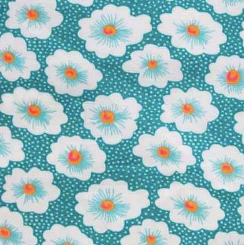 Tissu coton Enduit OSAMI Turquoise (Vendu x10cm) - L'atelier de Gaspard et Léonie