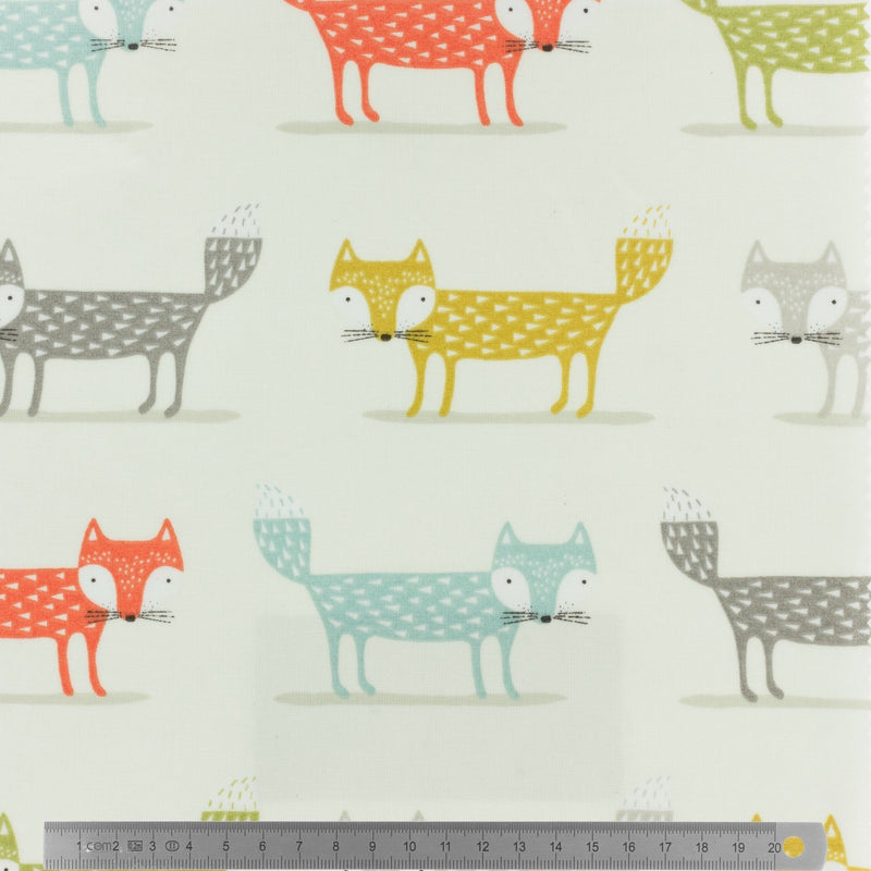 Tissu Coton Enduit Renards (Vendu x10cm) - L'atelier de Gaspard et Léonie