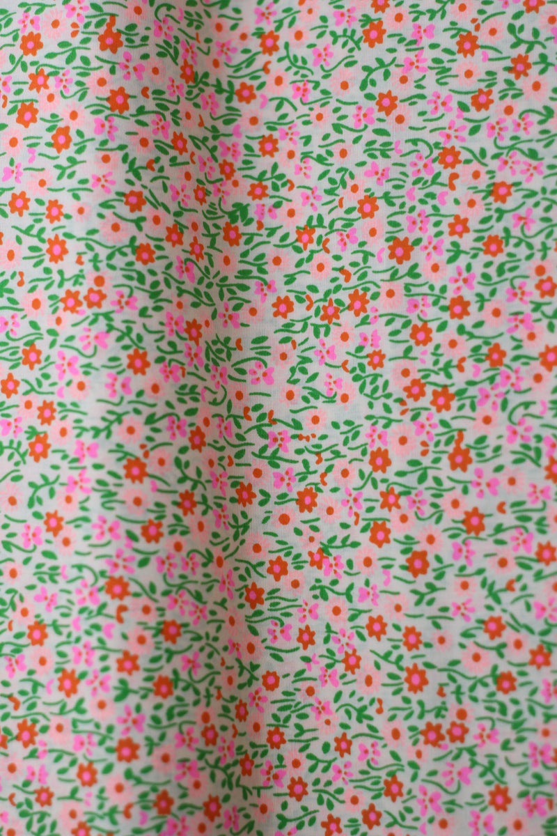 Tissu coton FLOWER POWER Rose (Vendu X10cm) Tissus PETIT PAN | Gaspard et Léonie Tissus Mercerie Toulouse