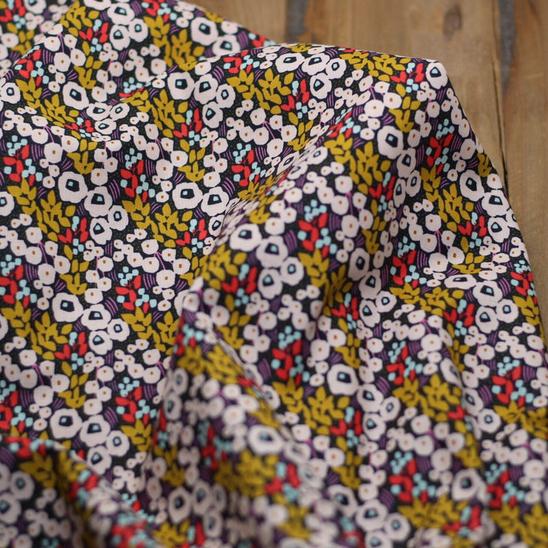 Tissu coton - FLOWERS FOR MADELINE - Fleur (vendu x10cm) Tissus Cotton and Steel | Gaspard et Léonie Tissus en ligne et Mercerie à Toulouse