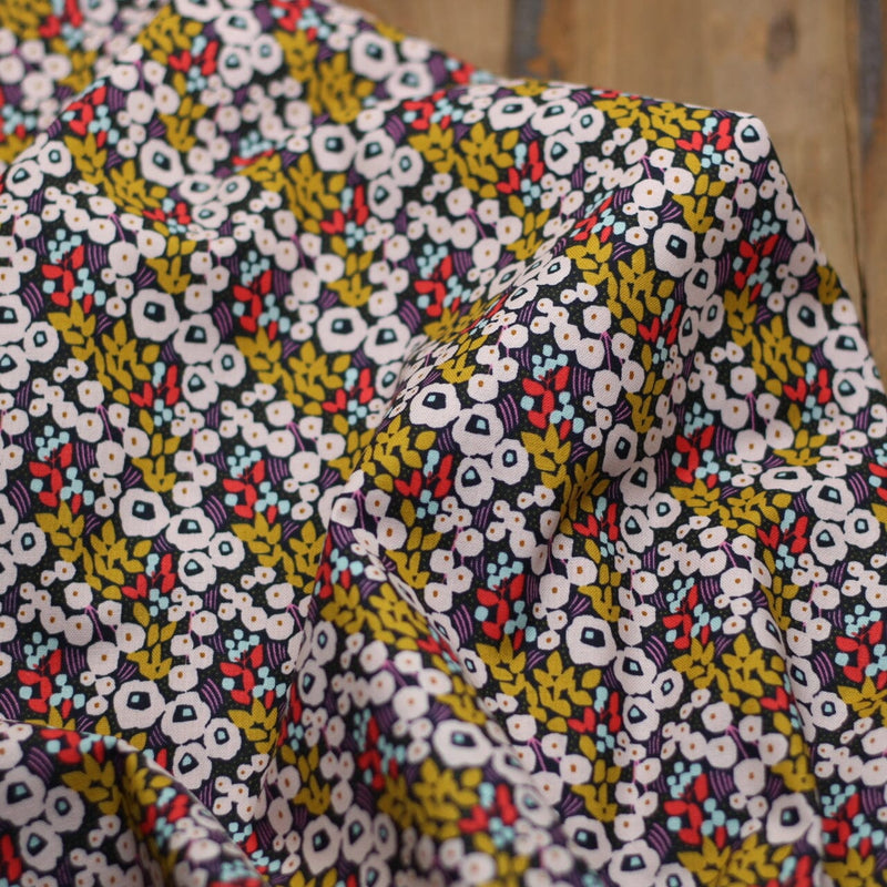 Tissu coton - FLOWERS FOR MADELINE - Fleur (vendu x10cm) Tissus Cotton and Steel | Gaspard et Léonie Tissus en ligne et Mercerie à Toulouse