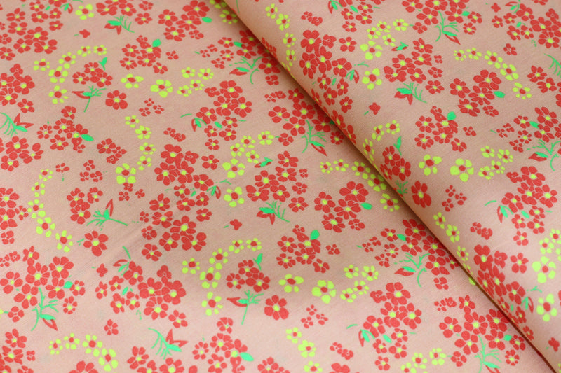 Tissu coton HANAKO Melon (vendu x10cm) - L'atelier de Gaspard et Léonie