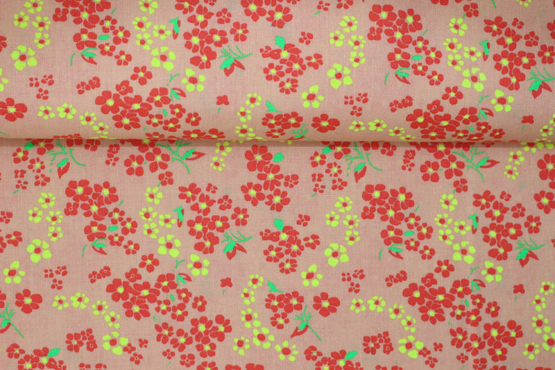 Tissu coton HANAKO Melon (vendu x10cm) - L'atelier de Gaspard et Léonie