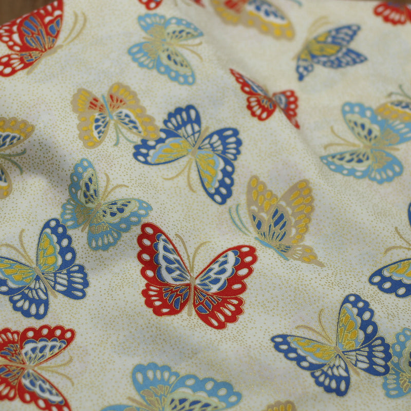 Tissu coton Japonais - Butterflies - P&B TEXTILES (Vendu x10cm) Tissus P&B TEXTILES | Gaspard et Léonie Tissus en ligne et Mercerie à Toulouse