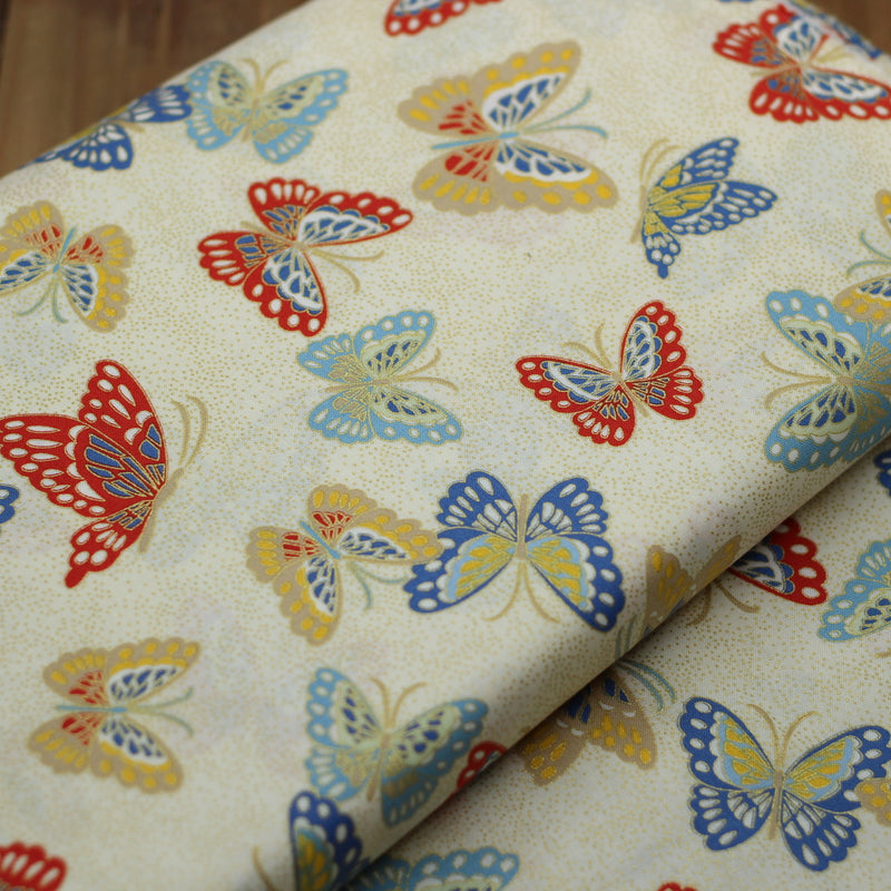 Tissu coton Japonais - Butterflies - P&B TEXTILES (Vendu x10cm) Tissus P&B TEXTILES | Gaspard et Léonie Tissus en ligne et Mercerie à Toulouse