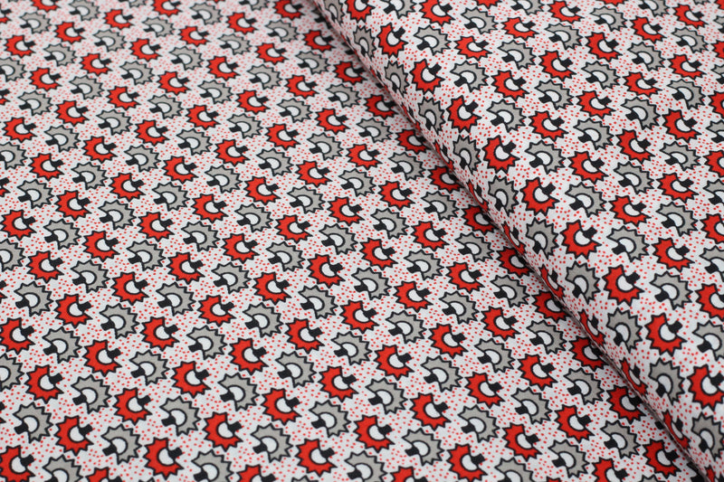 Tissu coton KAKINOKI Blanc (Vendu x10cm) - L'atelier de Gaspard et Léonie