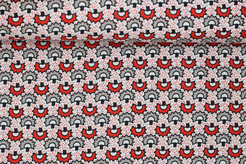Tissu coton KAKINOKI Blanc (Vendu x10cm) - L'atelier de Gaspard et Léonie