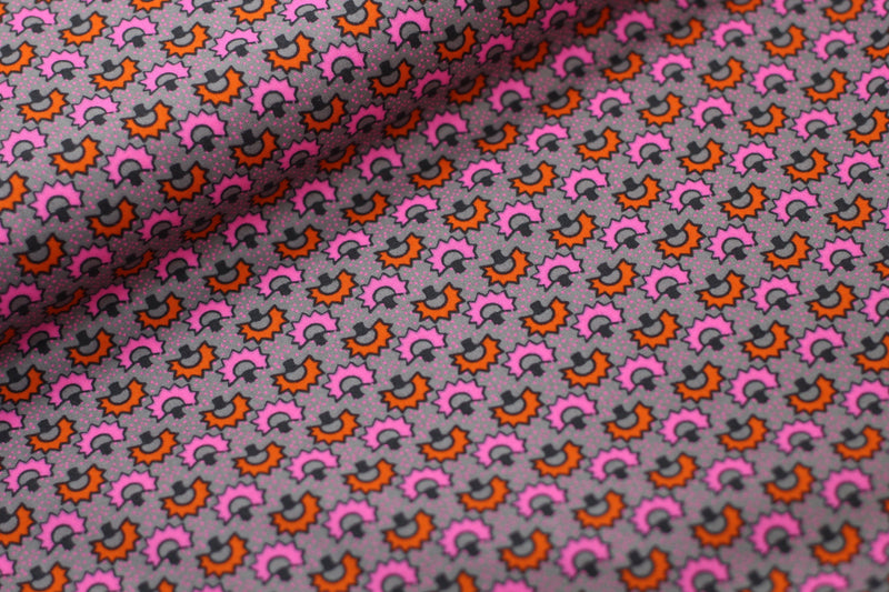 Tissu coton KAKINOKI Gris (Vendu X10cm) Tissus PETIT PAN | Gaspard et Léonie Tissus Mercerie Toulouse