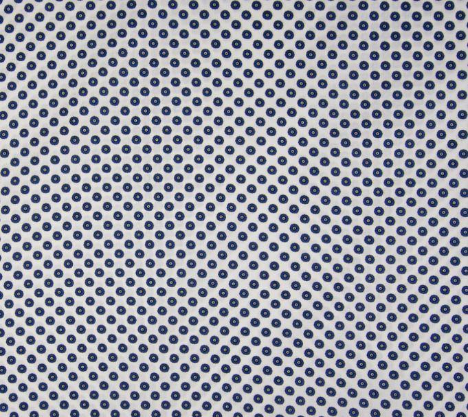 Tissu coton Popeline blanche à pois marines (Vendu x10cm) - L'atelier de Gaspard et Léonie