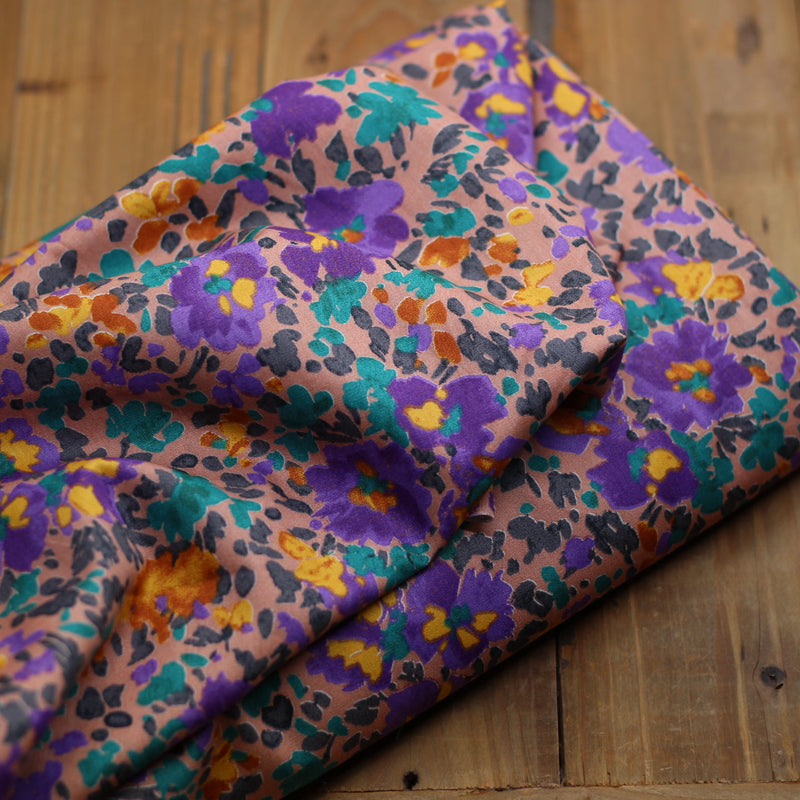 Tissu coton Popeline Bouquet Fleuri - Violet (Vendu x10cm) Tissus Sélection Gaspard & Léonie | Gaspard et Léonie Tissus en ligne et Mercerie à Toulouse