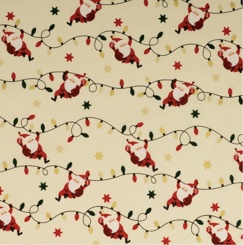 Tissu coton Popeline NOEL - Père Noël - Ecru (Vendu x10cm) Tissus Sélection Gaspard & Léonie | Gaspard et Léonie Tissus en ligne et Mercerie à Toulouse