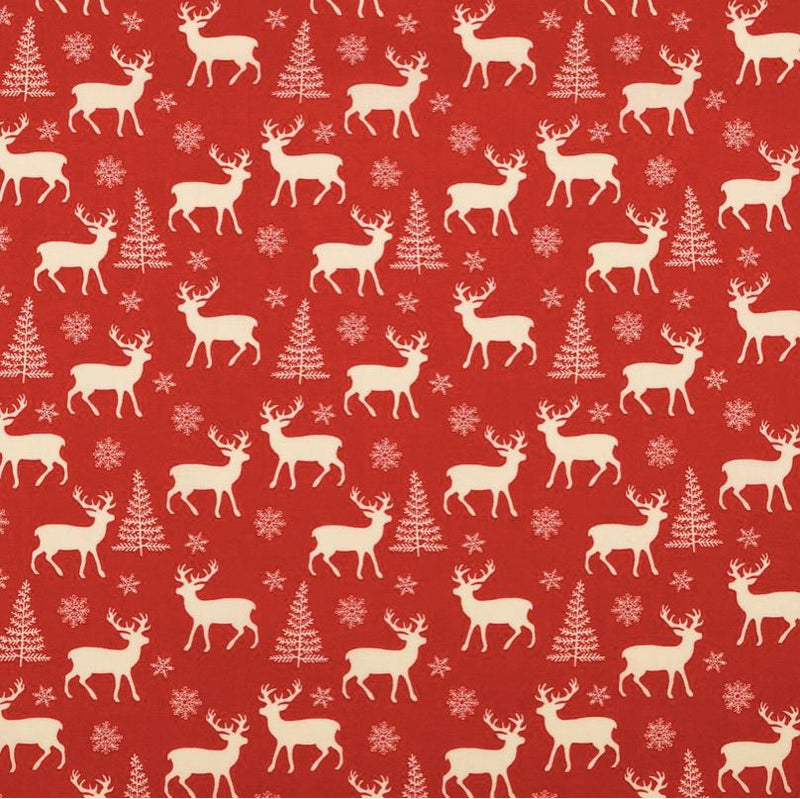 Tissu coton Popeline NOEL - Rennes - Rouge (Vendu x10cm) Tissus Sélection Gaspard & Léonie | Gaspard et Léonie Tissus en ligne et Mercerie à Toulouse