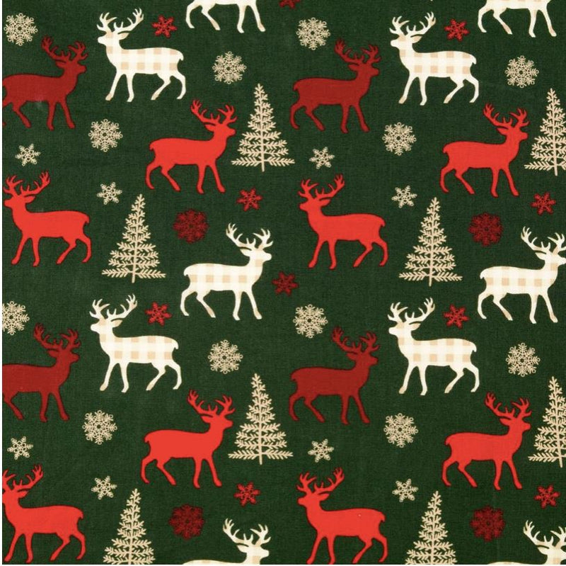 Tissu coton Popeline NOEL - Rennes - Vert sapin (Vendu x10cm) Tissus Sélection Gaspard & Léonie | Gaspard et Léonie Tissus en ligne et Mercerie à Toulouse