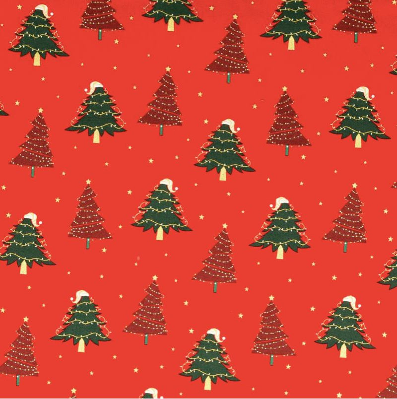 Tissu coton Popeline NOEL - Sapins - Rouge (Vendu x10cm) Tissus Sélection Gaspard & Léonie | Gaspard et Léonie Tissus en ligne et Mercerie à Toulouse