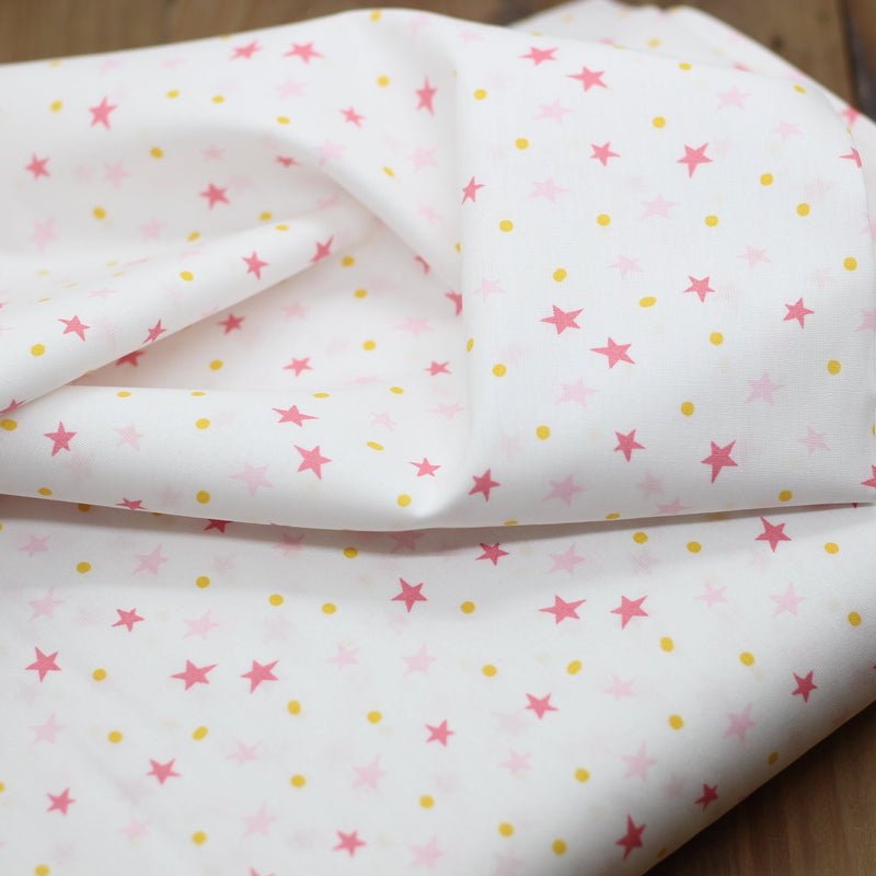 Tissu coton Popeline - Stars Rose (Vendu x10cm) Tissus Sélection Gaspard & Léonie | Gaspard et Léonie Tissus Mercerie Toulouse