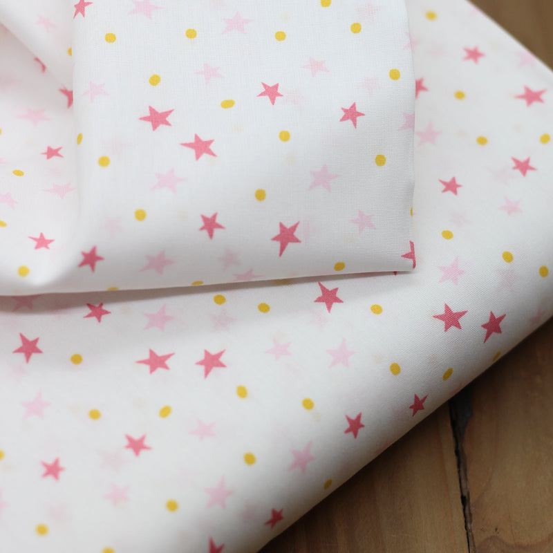 Tissu coton Popeline - Stars Rose (Vendu x10cm) Tissus Sélection Gaspard & Léonie | Gaspard et Léonie Tissus Mercerie Toulouse