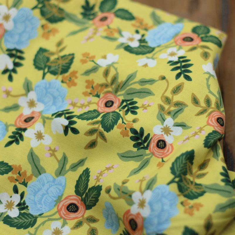Tissu coton - PRIMAVERA - Grande jaune (vendu x10cm) Tissus Rifle Paper Co | Gaspard et Léonie Tissus en ligne et Mercerie à Toulouse