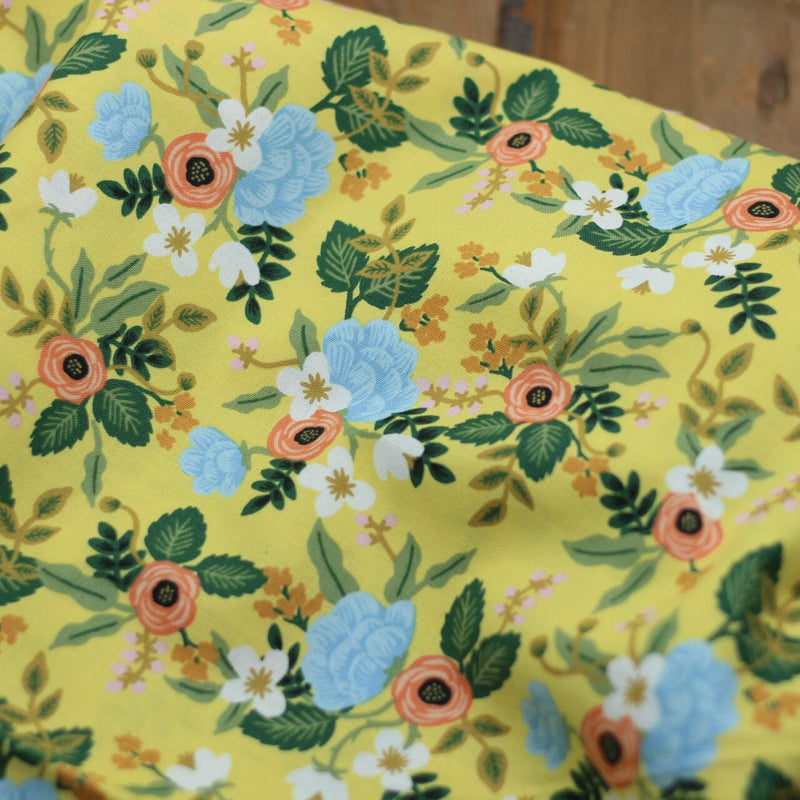 Tissu coton - PRIMAVERA - Grande jaune (vendu x10cm) Tissus Rifle Paper Co | Gaspard et Léonie Tissus en ligne et Mercerie à Toulouse