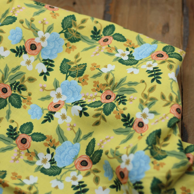 Tissu coton - PRIMAVERA - Grande jaune (vendu x10cm) Tissus Rifle Paper Co | Gaspard et Léonie Tissus en ligne et Mercerie à Toulouse