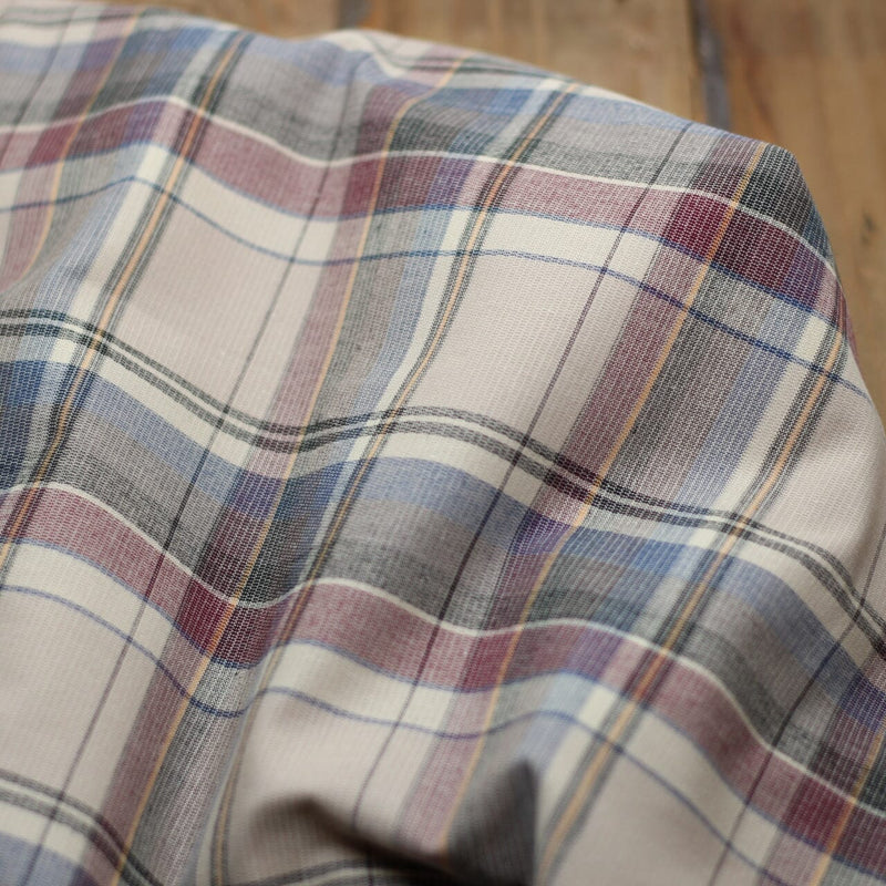 Tissu Coton TARTAN - Bordeaux/Bleu - Beige (Vendu x10cm) Tissus Sélection Gaspard & Léonie | Gaspard et Léonie Tissus en ligne et Mercerie à Toulouse