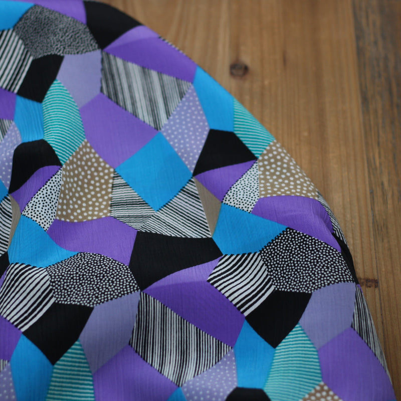 Tissu Crêpe - Galets - violet/Turquoise (Vendu x10cm) Tissus Sélection Gaspard & Léonie | Gaspard et Léonie Tissus en ligne et Mercerie à Toulouse