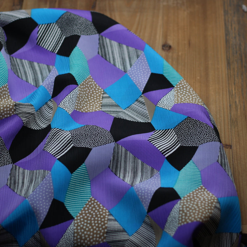 Tissu Crêpe - Galets - violet/Turquoise (Vendu x10cm) Tissus Sélection Gaspard & Léonie | Gaspard et Léonie Tissus en ligne et Mercerie à Toulouse