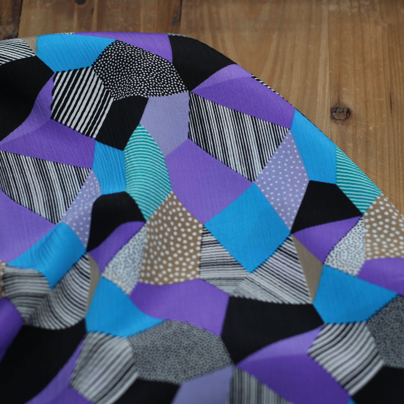 Tissu Crêpe - Galets - violet/Turquoise (Vendu x10cm) Tissus Sélection Gaspard & Léonie | Gaspard et Léonie Tissus en ligne et Mercerie à Toulouse