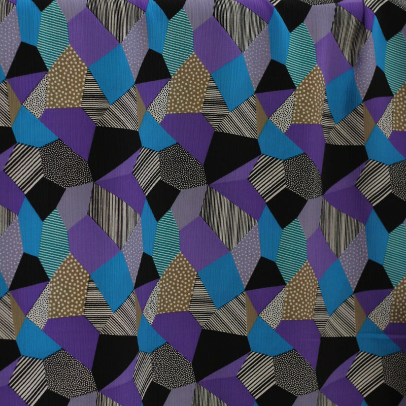 Tissu Crêpe - Galets - violet/Turquoise (Vendu x10cm) Tissus Sélection Gaspard & Léonie | Gaspard et Léonie Tissus en ligne et Mercerie à Toulouse