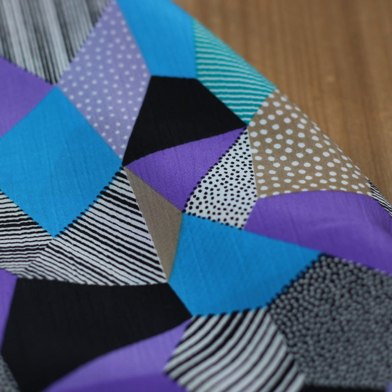Tissu Crêpe - Galets - violet/Turquoise (Vendu x10cm) Tissus Sélection Gaspard & Léonie | Gaspard et Léonie Tissus en ligne et Mercerie à Toulouse