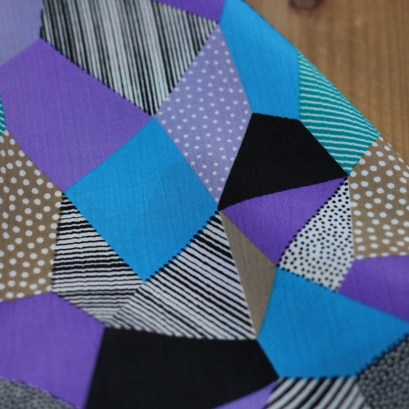 Tissu Crêpe - Galets - violet/Turquoise (Vendu x10cm) Tissus Sélection Gaspard & Léonie | Gaspard et Léonie Tissus en ligne et Mercerie à Toulouse