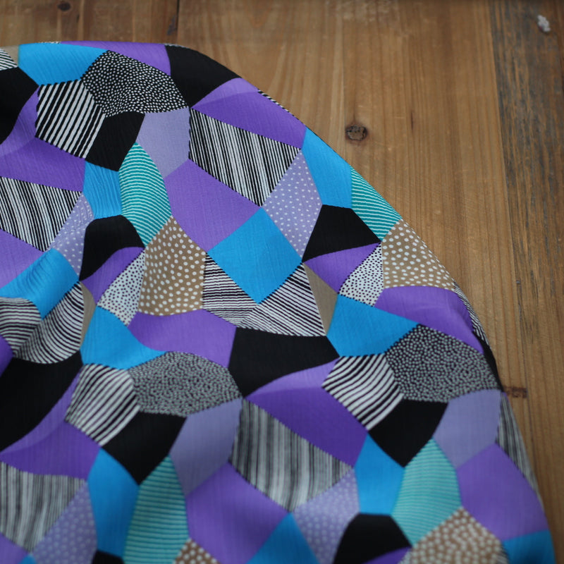 Tissu Crêpe - Galets - violet/Turquoise (Vendu x10cm) Tissus Sélection Gaspard & Léonie | Gaspard et Léonie Tissus en ligne et Mercerie à Toulouse