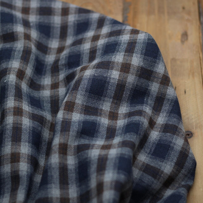 Tissu Flanelle TARTAN Viyella Scotch - Blue & Choco (Vendu x10cm) Tissus katia Fabrics | Gaspard et Léonie Tissus en ligne et Mercerie à Toulouse