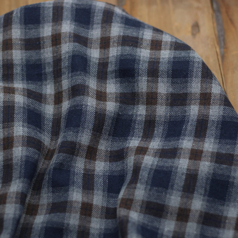 Tissu Flanelle TARTAN Viyella Scotch - Blue & Choco (Vendu x10cm) Tissus katia Fabrics | Gaspard et Léonie Tissus en ligne et Mercerie à Toulouse