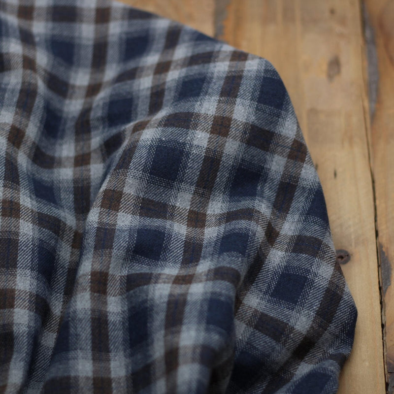 Tissu Flanelle TARTAN Viyella Scotch - Blue & Choco (Vendu x10cm) Tissus katia Fabrics | Gaspard et Léonie Tissus en ligne et Mercerie à Toulouse